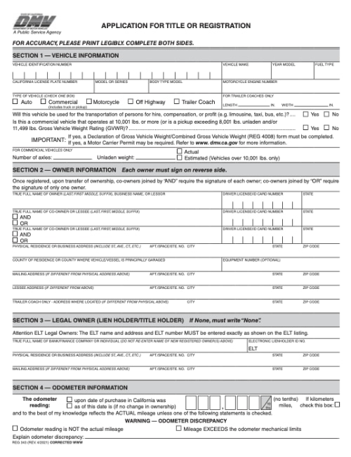 DMV Form 343