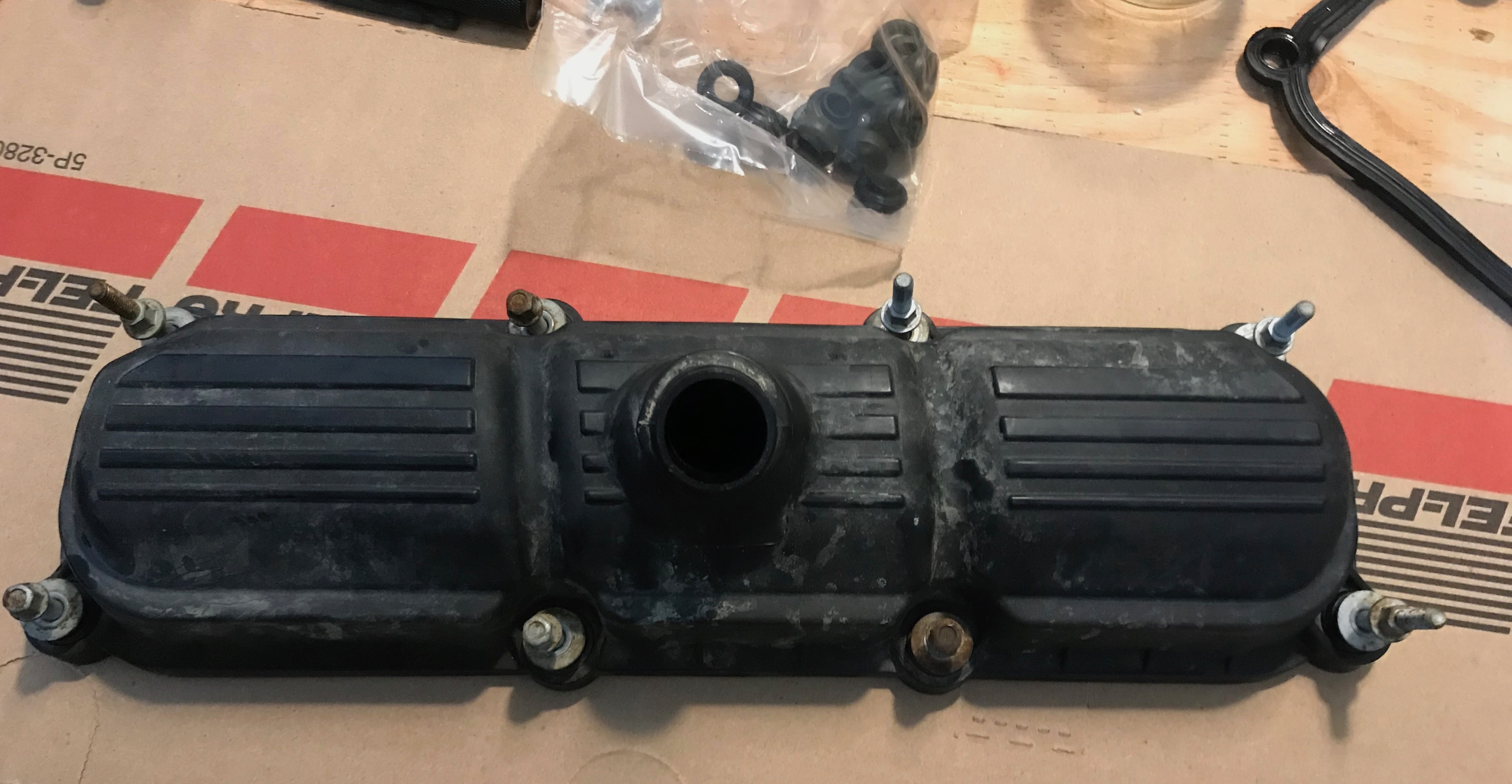 Valve Cover With PCV valve removed.  